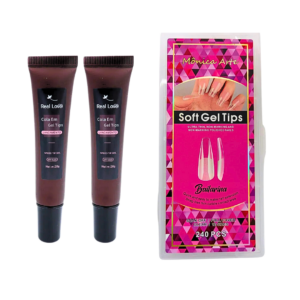 Kit Soft Gel Cola Com Tips Bailarina Monica Art 240Pçs