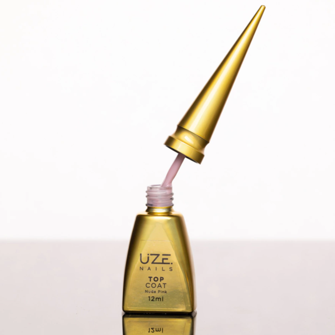 Top Coat Nude Pink Diamond 12ml Uze Nails - Imagem 2