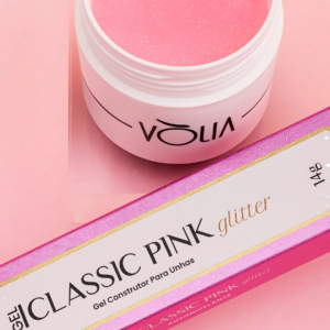 Gel Construtor Classic Pink com Glitter Volia 14g