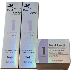 Kit Gel N°1 Uv Led Real Love Pote e Dois Refis 15ml Cada