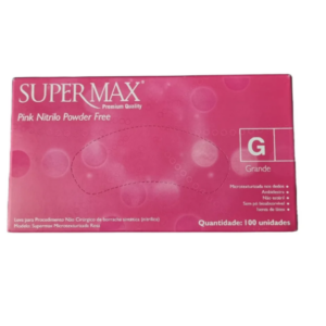 Luvas Nitrílica Supermax Rosa C/100 Un – G