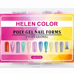 Molde F1 Helen Color Poly Gel Nail Forms 144Pcs Colorido