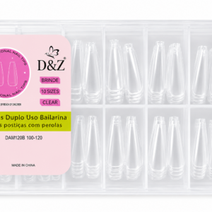 Molde Duplo Unha Sandwich D&Z 240Pcs 15 Tamanhos Clear