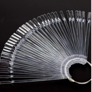 Mostruário de Unhas Quadradas 50Un Transparentes com Argola