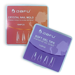 Kit Moldes Dafu Crystal Nail 184pcs E Soft Gel 112pcs