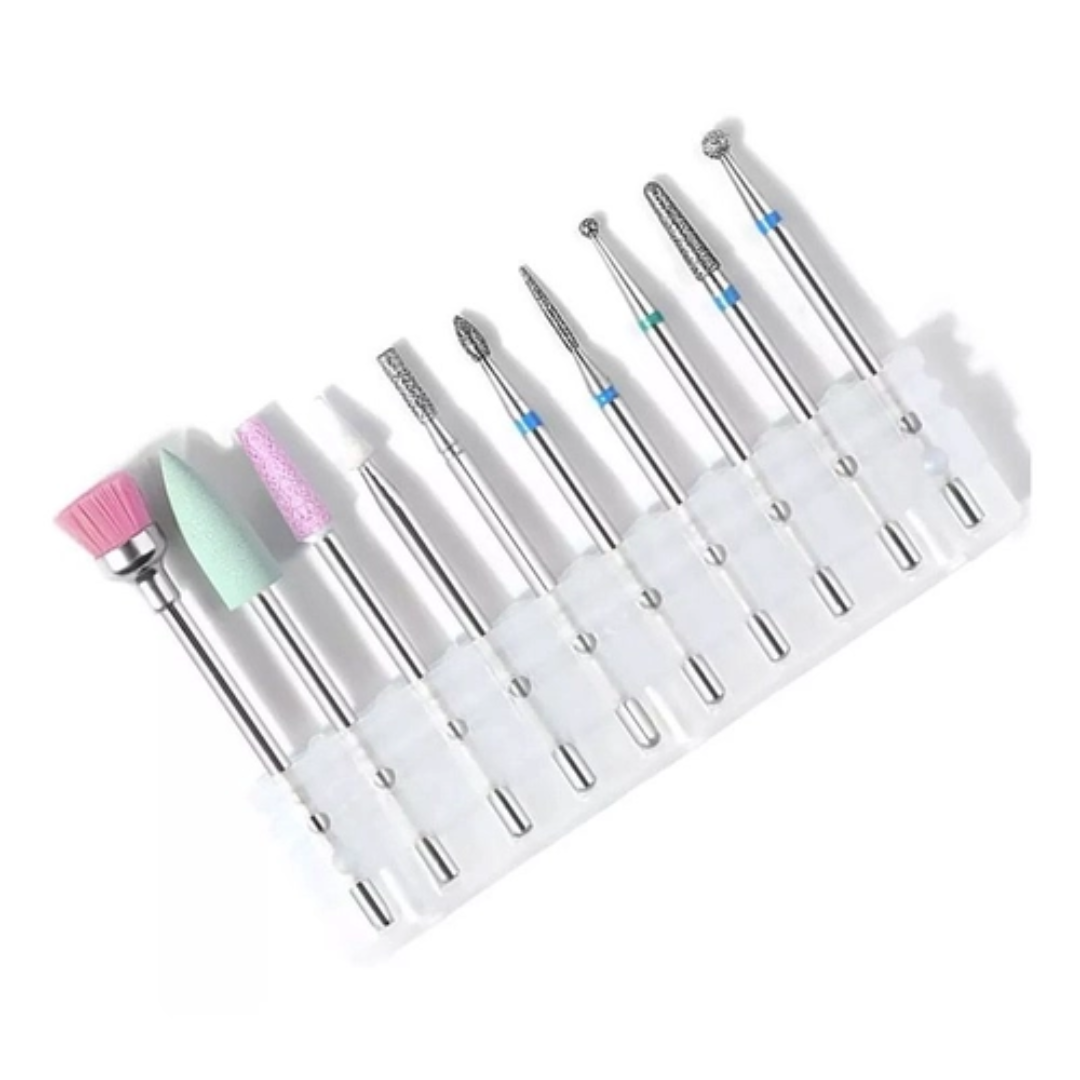 Kit Brocas Diamantadas e Polidoras com 10 Peças