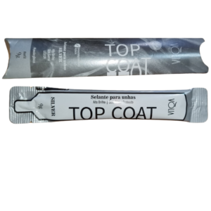 Top Coat Gliter Prateado Sachê Volia 12g Embalagem Economica