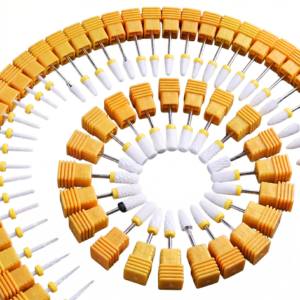 Brocas de Ceramica Para Unhas e Nail Designers Base Amarela