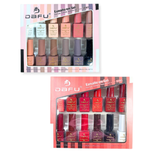Kit 12 Esmaltes em Gel 3 em 1 Dafu 5ml