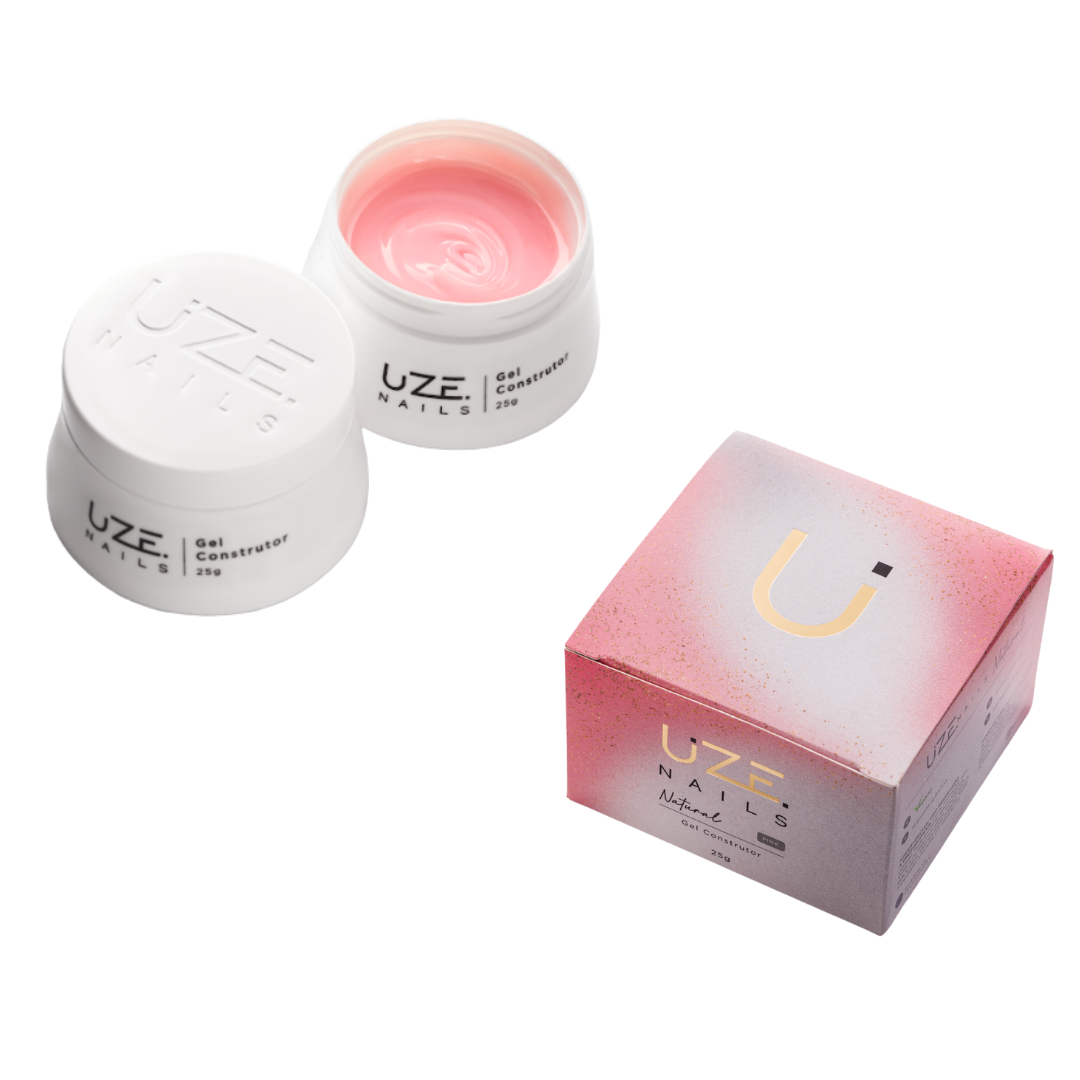 Kit Molde F1 4 Modelos Gel Uze Nails Pink e Pincel - Imagem 3