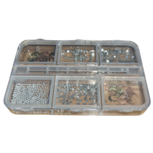 Kit Decoração Variadas Para Unhas 6 Compartimentos
