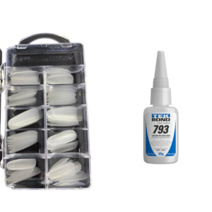 Kit Unha Postiça Abs Fosca Amendoada Com 200 Unhas e Cola TekBond
