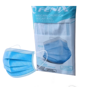 Mascara Cirurgica Descartavel Tripla Camada Fenix 10 Un