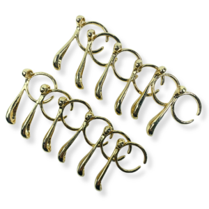 Anel de Metal Dourado Gota