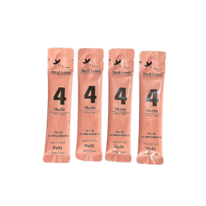 Kit Gel UV para Unhas Real Love 4 Saches N4 e 1 Pote N4 30g