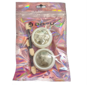 Kit Glitter Efeito Cromado e Folha de Ouro-Champagne