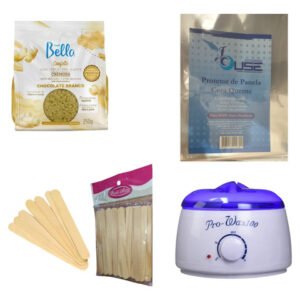 Kit Depilação Panela Cera Confete 250g Protetor E Espátula