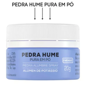 Pedra Hume Pura Pó Farmax 20g Adstringente