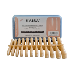 Unha Postiça Realista em Gel Kaisa Ultrasoft Bailarina Nude 240 Unidades