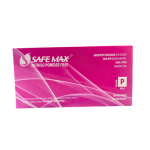 Luva Nitrílica Safe Max Rosa Com 100 un