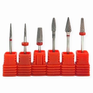 Brocas de Tungstênio Para Unhas Base Vermelha