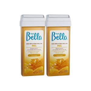 Kit 2 Ceras Mel Depil Bella Roll on E 100 Lenço Fibra Natural