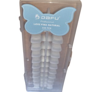 Postiça Realista Fosca Soft Gel Natural Reta Dafu 240 Pcs