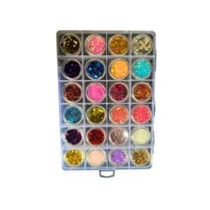 Kit Glitter Flocado Holográfico Diversos 24 Unidades