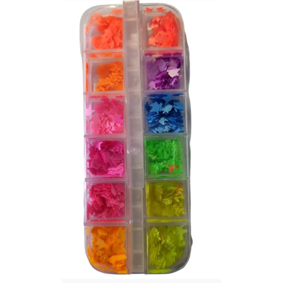 Estojo com 12 Cápsulas Cores Variadas Modelo Unicórnio