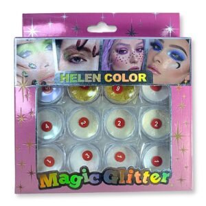 Kit Pó Asa de Borboleta Magic Glitter Helen Color 12Un