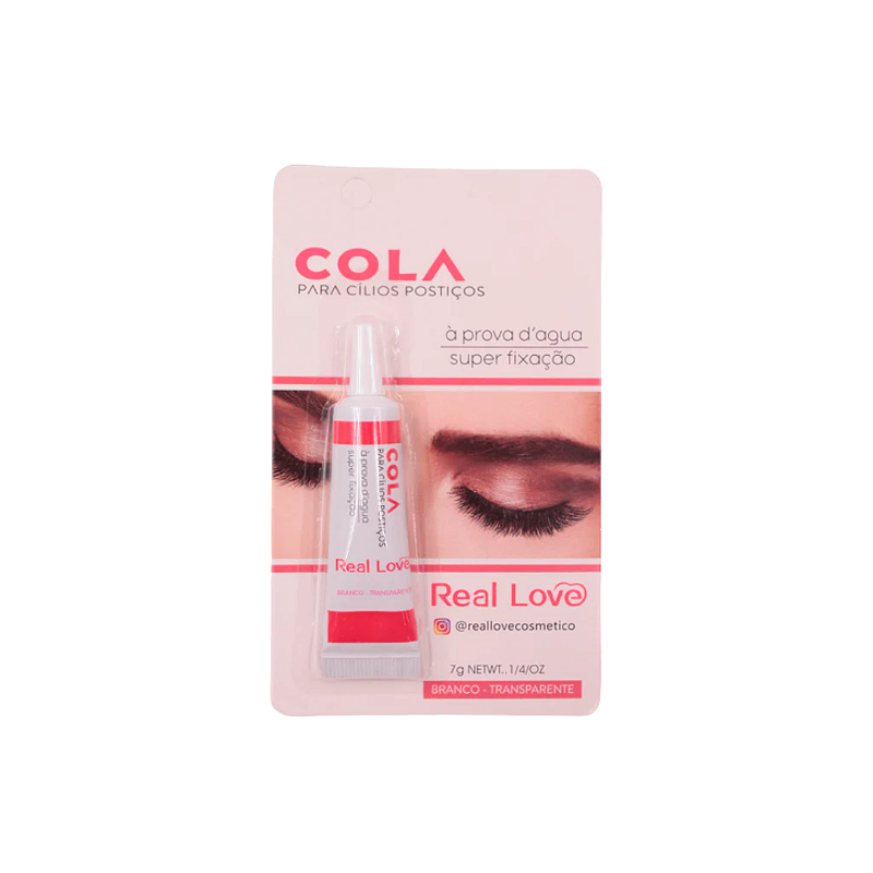 Cola para cilios postiço real love a prova d`agua transparente - Imagem 2