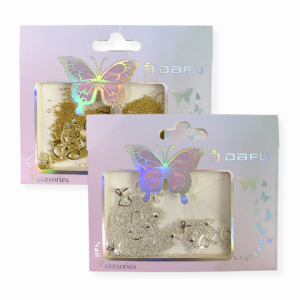 Decoração de Unhas Dafu Mix Caviar Laços e Coração