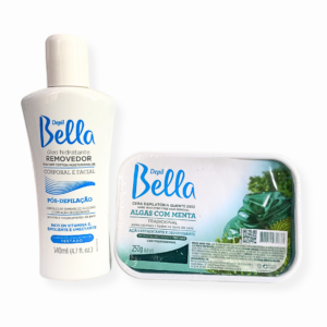 Kit Cera Quente Algas Com Menta 250g e Óleo Removedor 140ml