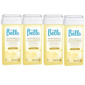 Kit 4 Ceras Depil Bella Chocolate Branco Rollon