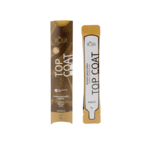 Top Coat Gliter Dourado Sachê Volia 12g Embalagem Economica