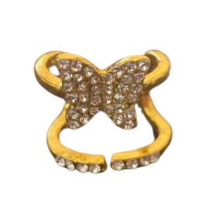 Anel de Unha Pedraria Borboleta Dourado un