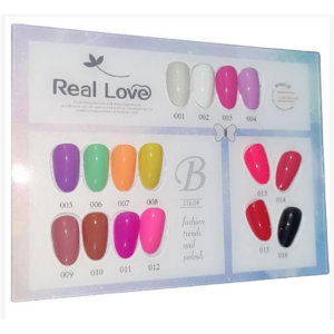 Kit Esmalte Gel 16 Cores Real Love Tabela B com Mostruário