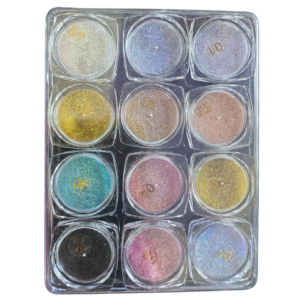 Glitter Fino Holográfico Dafu Kit com 12 Unidades
