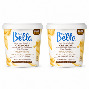 Kit 2 Ceras Microondas Depil Bella Chocolate Branco 100g cada