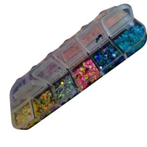 Estojo com 12 Cápsulas Glitter Cores Variadas Modelo Focado
