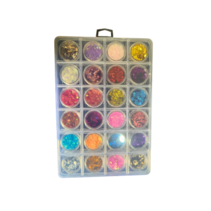 Kit Glitter Flocado Holográfico Diversos 24 Unidades