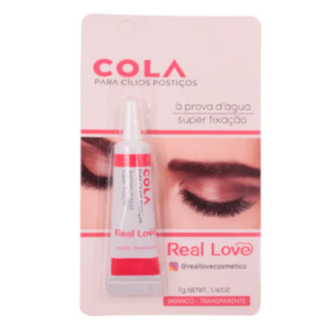 Cola para cilios postiço real love a prova d`agua transparente