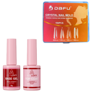 Kit Gel Base e Top Coat Anylovy e Kit Molde F1 Multiformas