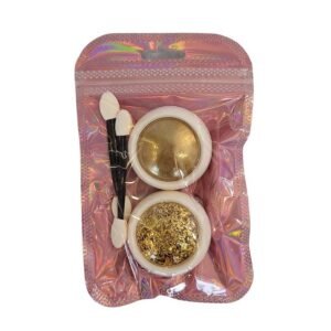 Kit Glitter Efeito Cromado e Folha de Ouro – Dourado