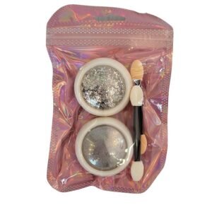 Kit Glitter Efeito Cromado e Folha de Ouro – Prata
