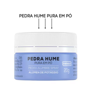 Pedra Hume Pura Pó Farmax 20g Adstringente